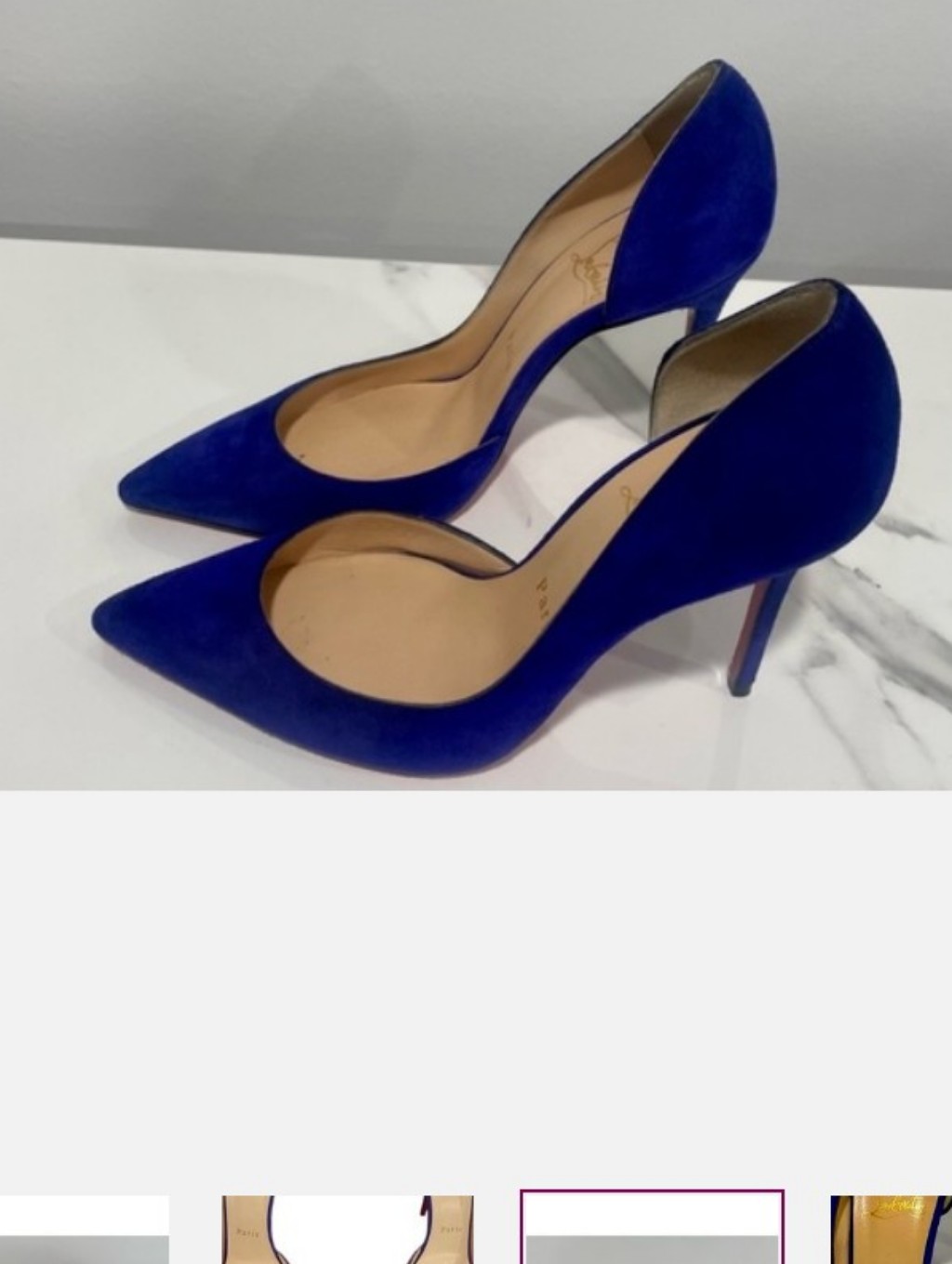 Christian Louboutin Purple D'orsay Pointed-Toe Pumps